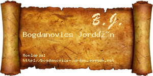 Bogdanovics Jordán névjegykártya